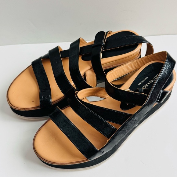 Paloma Barcelo Jurva Black and Tan Platform Sandals 38 (size 7.5-8 US) - Picture 2 of 12